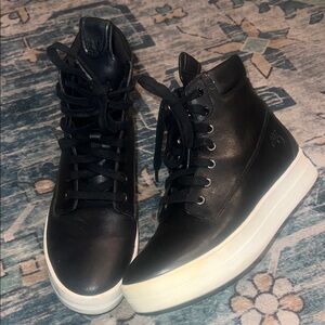 Timberland Black high tops with White and Gray Soles